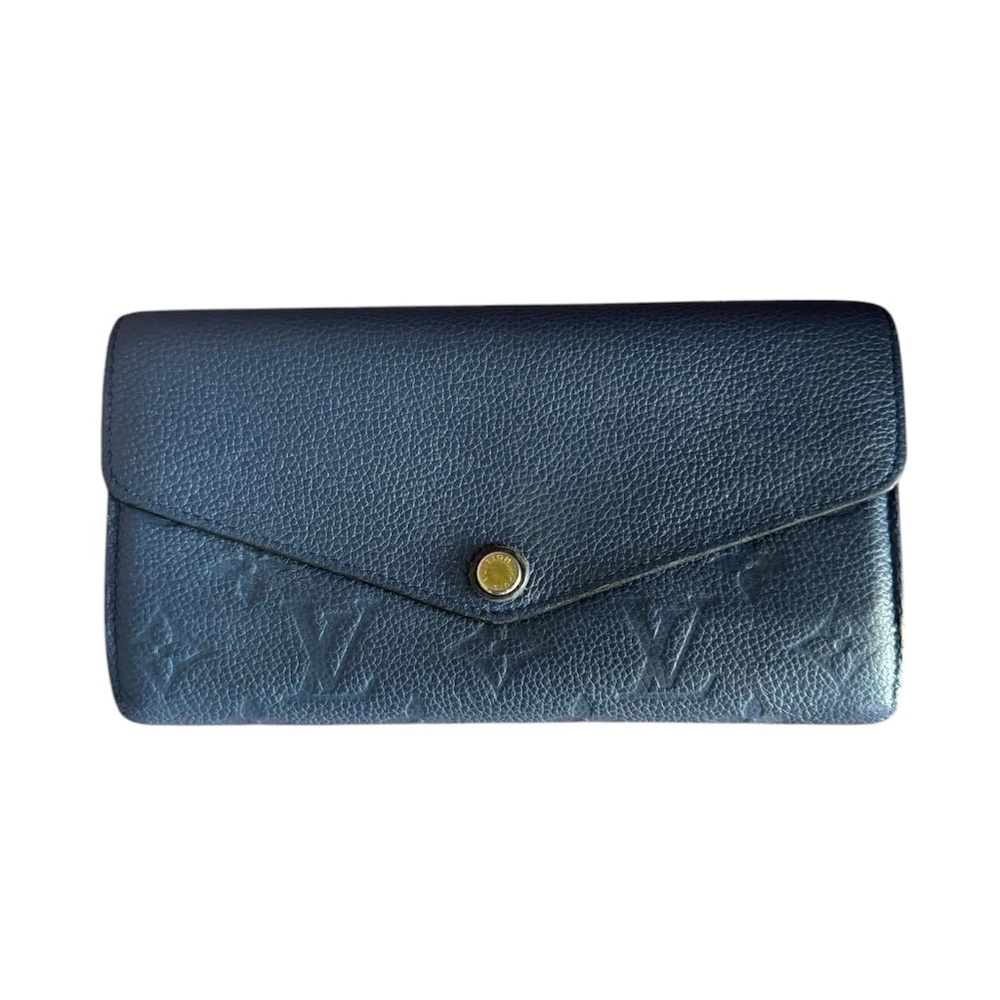 LV Blue Sarah Envelope Wallet